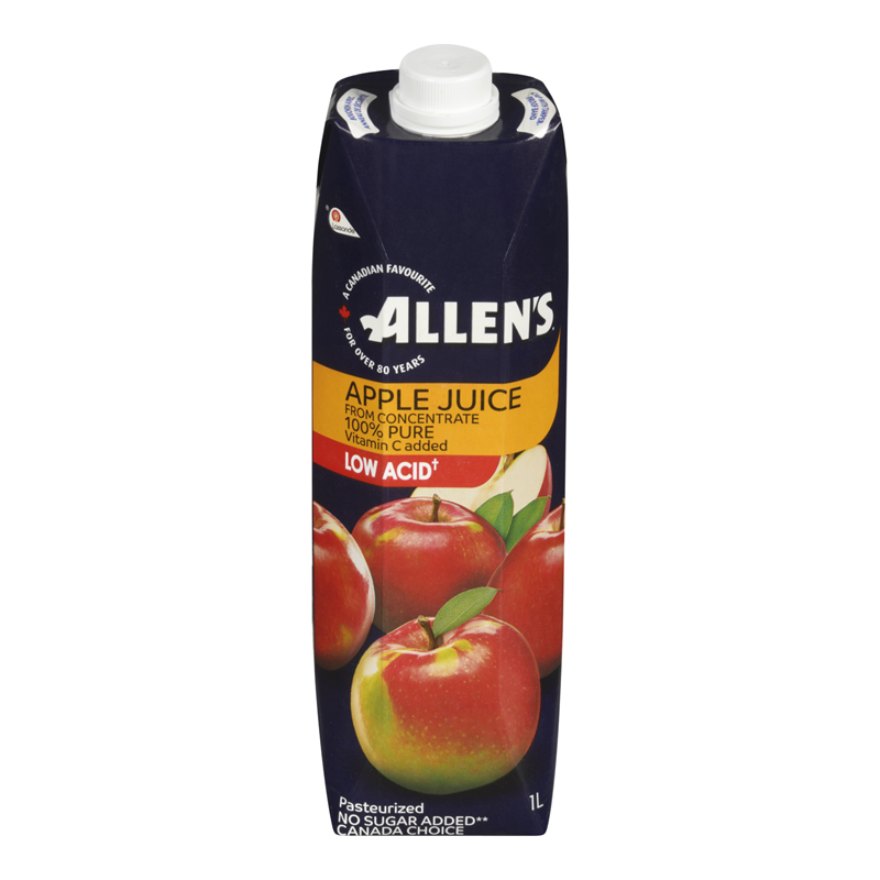 Allens Pure Apple Juice (12-1 L) (jit) - Pantree Food Service