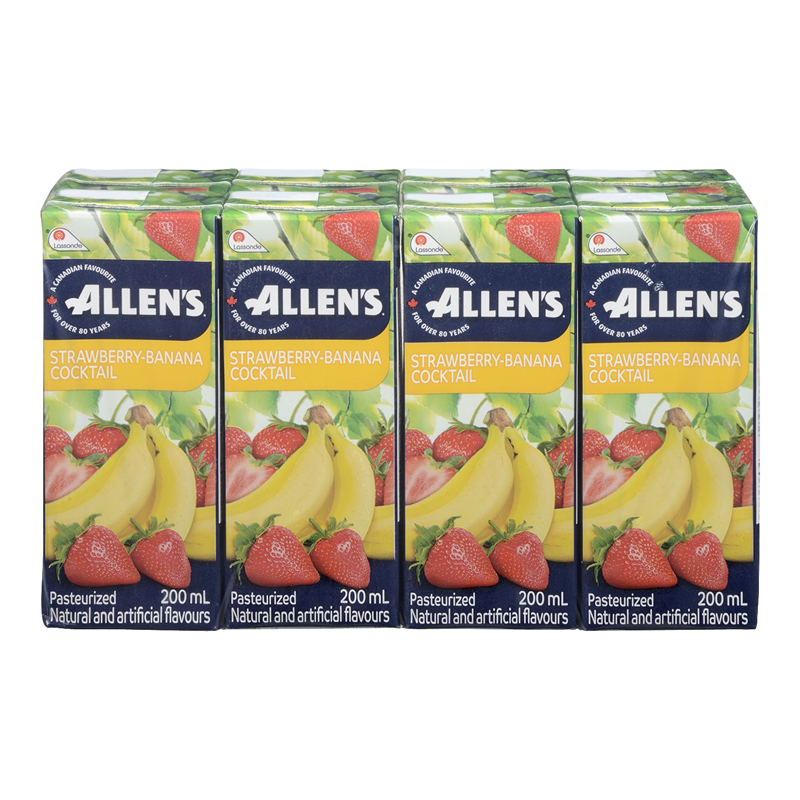 Allens Strawberry Banana Juice (Tetra) (32-200 mL) - Pantree Food Service