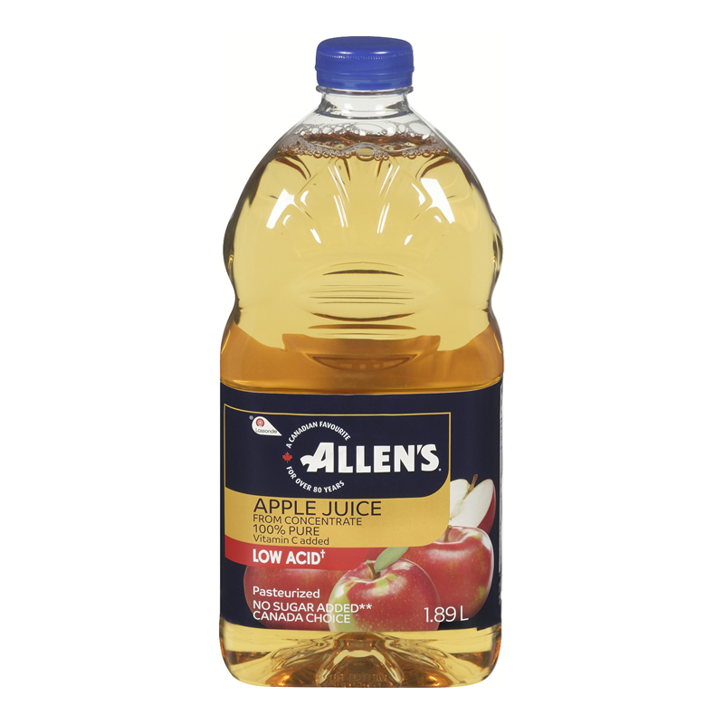 Allen's Apple Juice Low Acid (6-1.89 L) - Pantree Food Service