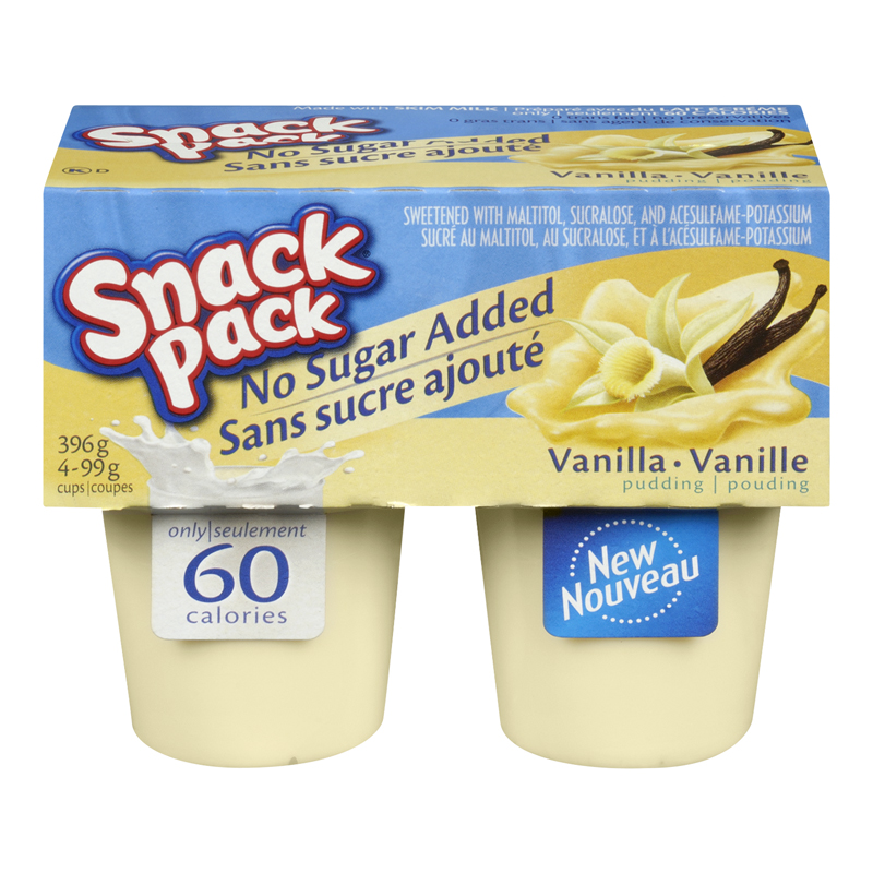 Snack Pack Pudding Vanilla NSA (12-396 g) (jit) - Pantree Food Service