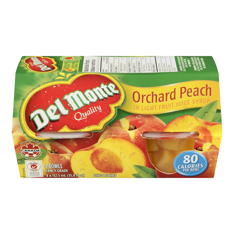Del Monte Fruit Bowl Peach 4 Pack (24-112.5 mL (24 Bowls)) (jit) - Pantree Food Service