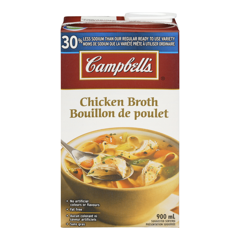 Campbell's Broth Chicken 30% Less Sodium (12-900 mL) (jit) - Pantree Food Service