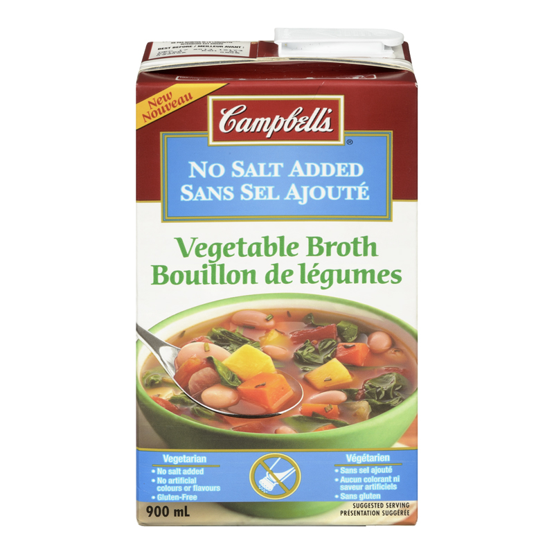 Campbell's Vegetable Broth No Salt Added (12-900 mL) (jit) - Pantree Food Service