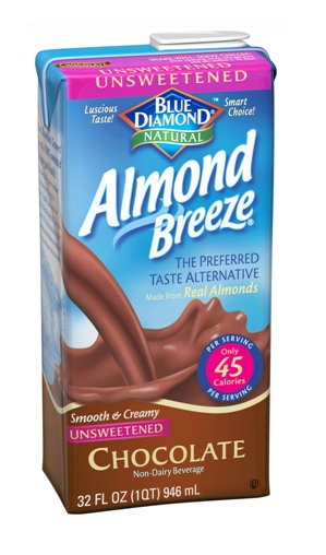 Blue Diamond Shelf-Stable Almond Breeze Unsweetened Chocolate (Gluten Free, Peanut Free, Non-GMO, Kosher, Vegan) (12-946 mL) (jit) - Pantree Food Service