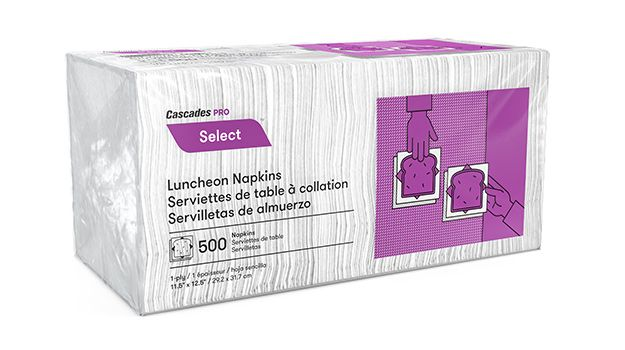 Cascades Pro Select Luncheon Napkin 1-Ply White 1/4 Fold N020 -  "Green Seal"  (6000 Per Case) - Pantree Food Service