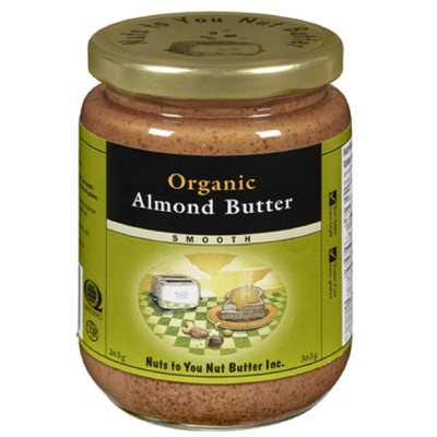 Nuts To You Organic Almond Butter, Smooth (Gluten Free, Non-GMO, Vegan, Kosher) (12-365 g) - Pantree Food Service