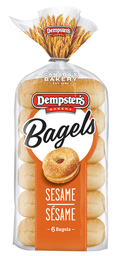 Dempster's Bagels Sesame Seed (1-450g (6 Bagels)) - Pantree Food Service