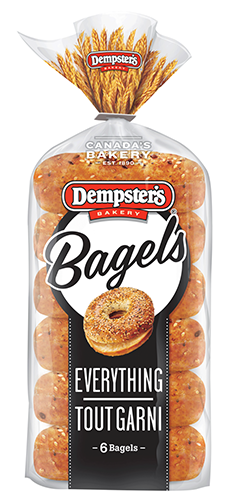 Dempster's Bagels Everything (1-450g (6 Bagels)) - Pantree Food Service