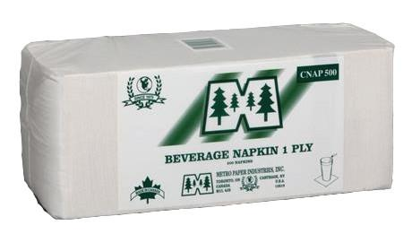 Monte Royal (Metro) 1 ply Beverage Napkins (4000 Per Case) - Pantree Food Service