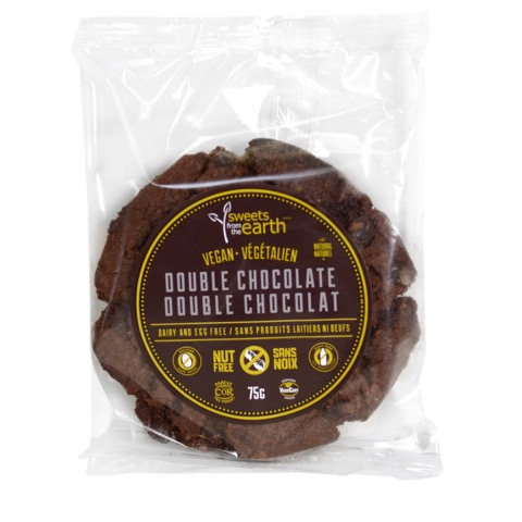 Sweets from the Earth Grab & Go Cookies Double Chocolate - 2 Week Shelf Life (Non-GMO, Nut Free, Dairy Free, Kosher, Vegan, Toronto Company) (12-75 g (Individually wrapped)) (jit) - Pantree Food Service