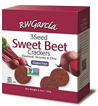 R.W.Garcia 3 Seed Crackers Sweet Beet (Gluten Free, Organic, Non-GMO, Kosher) (6-180 g) (jit) - Pantree Food Service