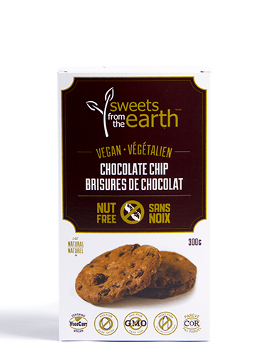 Sweets from the Earth Cookie Box Chocolate Chip - 5 Month Shelf Life (Non-GMO, Nut Free, Dairy Free, Kosher, Vegan, Toronto Company) (8-300 g) (jit) - Pantree Food Service