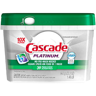 Cascade Action Pac Dishwasher Detergent Platinum Fresh (6-39 ea) (jit) - Pantree Food Service