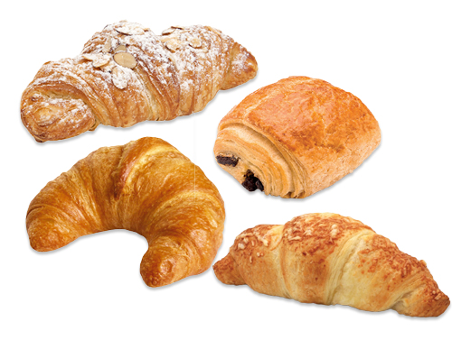 Fresh Baked Handcrafted Artisan Large Croissants Variety (Plain Crescent, Pain au Chocolate, Almond, Cheddar)	 (12 Large Croissants) (jit) - Pantree Food Service