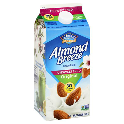Blue Diamond Almond Breeze Milk Unsweetened (Gluten Free, Peanut Free, Non-GMO, Kosher, Vegan) (8-1.89 L) (jit) - Pantree Food Service