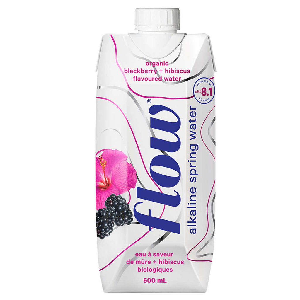 Flow - Alkaline Spring Water - Blackberry Hibiscus (12 x 500ml) - Pantree Food Service