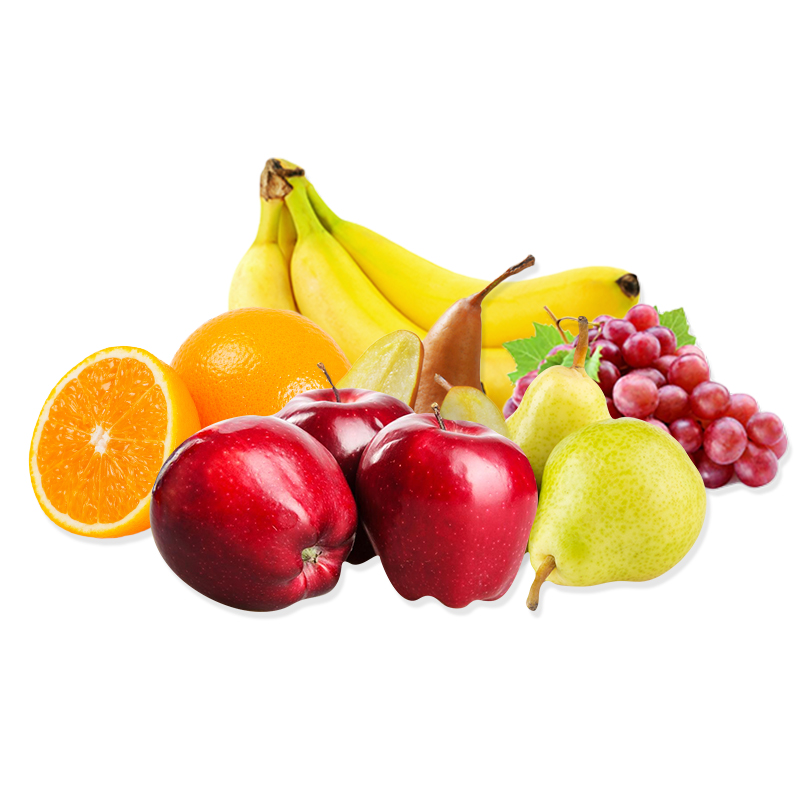Assorted Fruit Case - Small (3 lbs Banana, 6 Oranges, 6 Red Delicious Apples, 6 Green Pears, 6 Bosc Pears, 2 lb Red Grapes) (jit) - Pantree Food Service