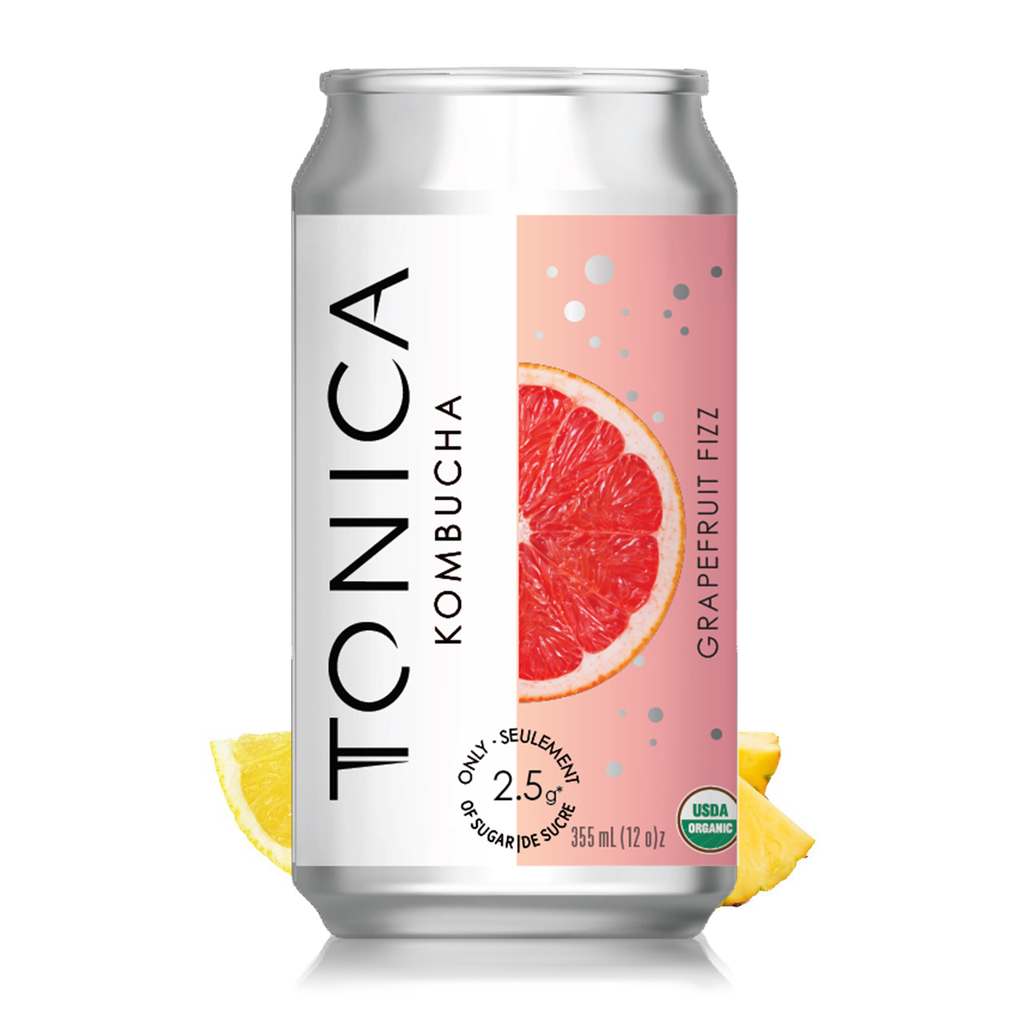 Tonica Kombucha - Low Sugar Can - Grapefruit Fizz (6x355ml) - Pantree Food Service