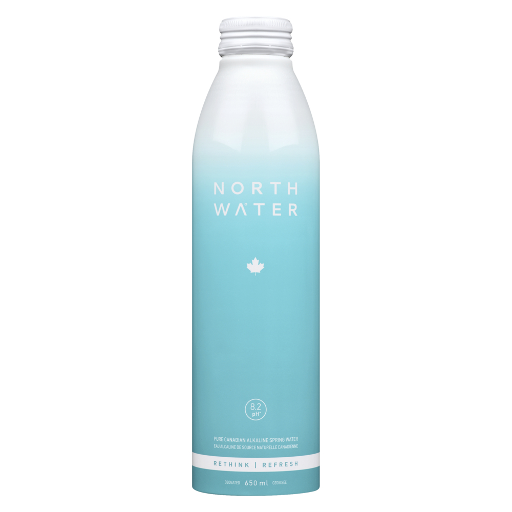 North Water Canadian Alkaline Spring Water in 100% Aluminum Bottle (12-650 mL) - Pantree Food Service