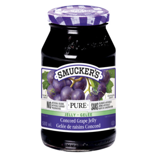 Smuckers Pure Jelly - Concord Grape ( 12- 500 mL) (jit) - Pantree Food Service