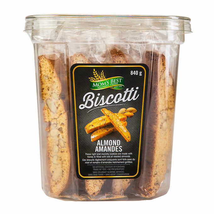 Mom's Best Gourmet Foods - Almond Biscotti (Individually Wrapped) (840 g Tub - (24 Biscotti)) - Pantree Food Service