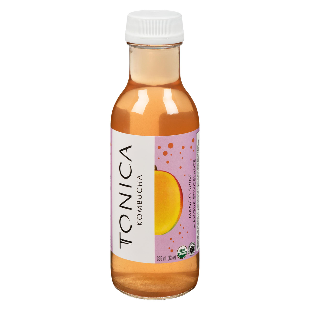 Tonica Raw Organic Mango Shine Kombucha (Refrigerated) (Toronto Company) (12 - 355 mL) - Pantree Food Service