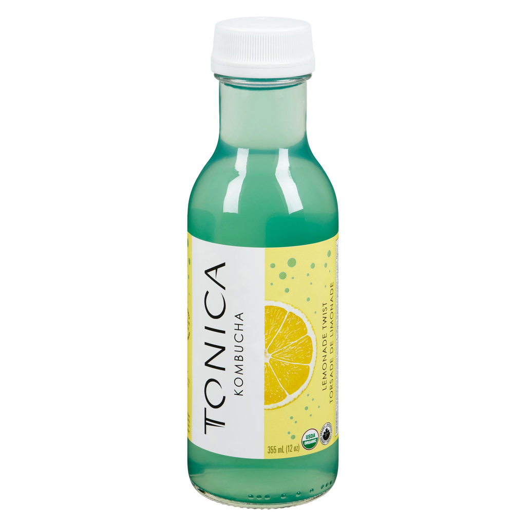 Tonica Raw Organic Lemonade Twist Kombucha (Refrigerated) (Toronto Company) (12x355ml) - Pantree Food Service