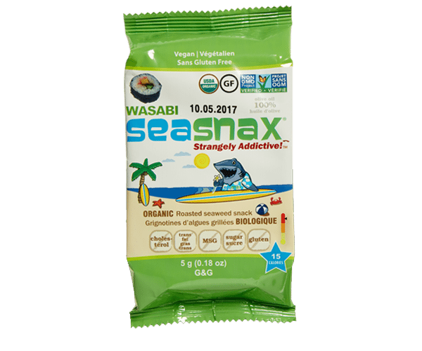 SeaSnax - Seaweed Snack - Wasabi (16x5g) - Pantree Food Service