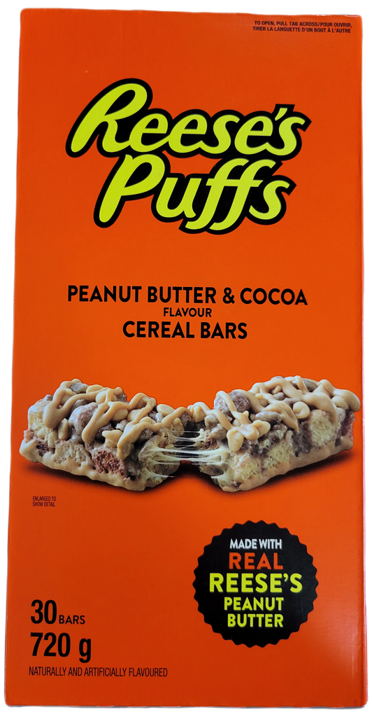 Reese's Puffs - Peanut Butter & Cocoa Cereal Bars (30x24g) - Pantree Food Service