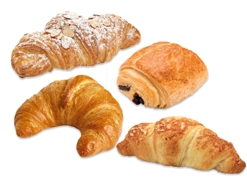 Fresh Baked Handcrafted Artisan Mini Croissants Variety (Plain Crescent, Pain au Chocolate, Almond, Cheddar) (12 Mini Croissants) (jit) - Pantree