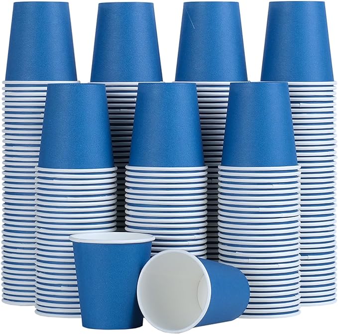 Comfy Package Small Paper Cups 3 Oz Blue Disposable Cups for Espresso,  Medicine, 300-Pack