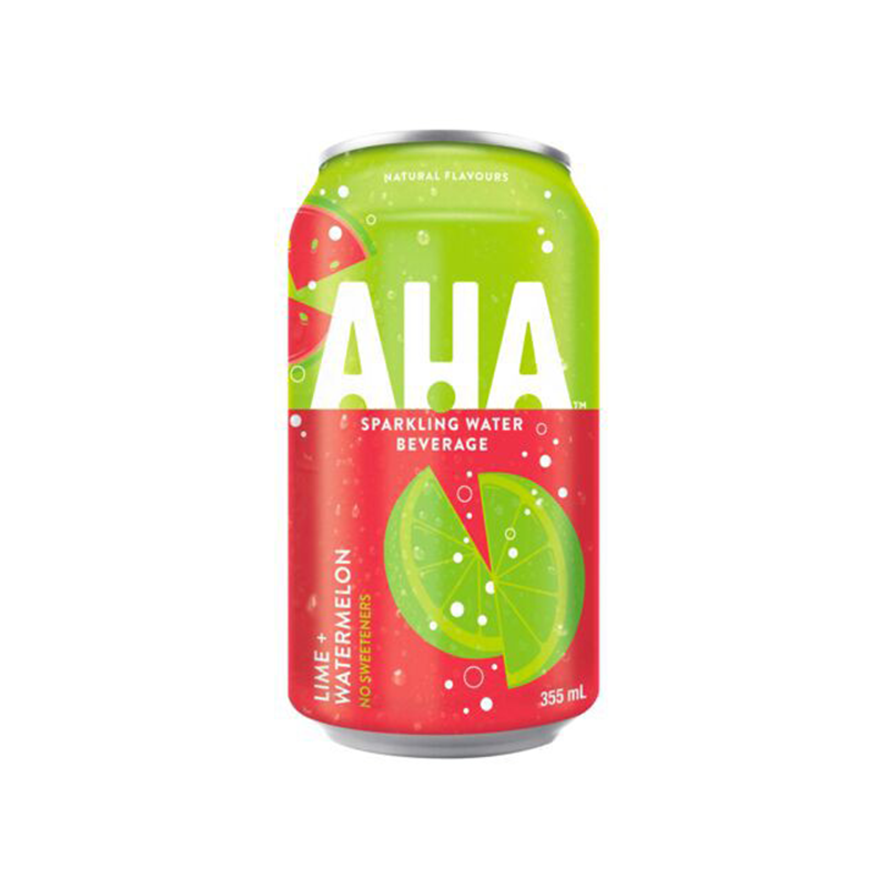 AHA Sparkling Water - Lime + Watermelon (12x355ml) - Pantree Food Service