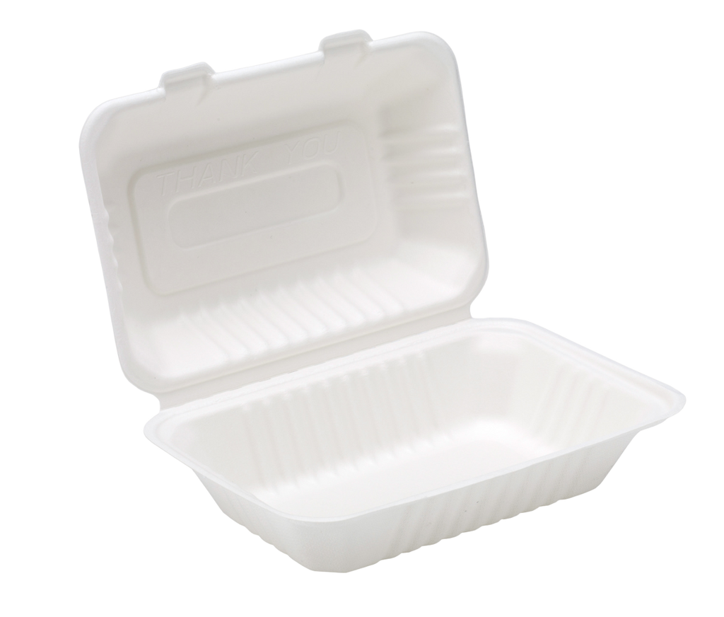 Bagasse 9"x6"x3" - Single Compartment (250 Per Carton)(JIT) - Pantree Food Service