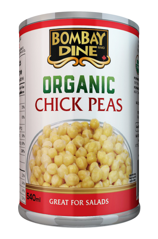 Bombay Dine Beans Chickpeas (Canadian Company, Organic) (12-540 mL) (jit) - Pantree Food Service