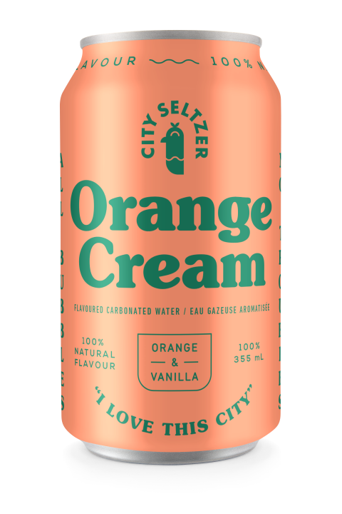 City Seltzer - Orange Cream Flavoured Carbonated Water (24x355ml) (jit) - Pantree Food Service