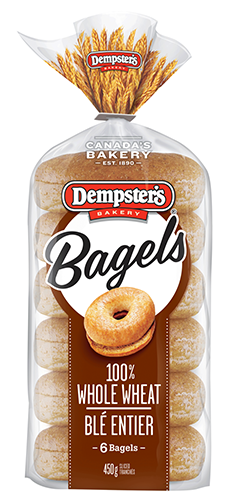 Dempster's Bagels 100% Whole Wheat (1-450g (6 Bagels)) - Pantree Food Service