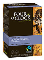 Four O'Clock Tea Org Lemon Ginger Herb Tea (6-16ct) (jit) - Pantree Food Service