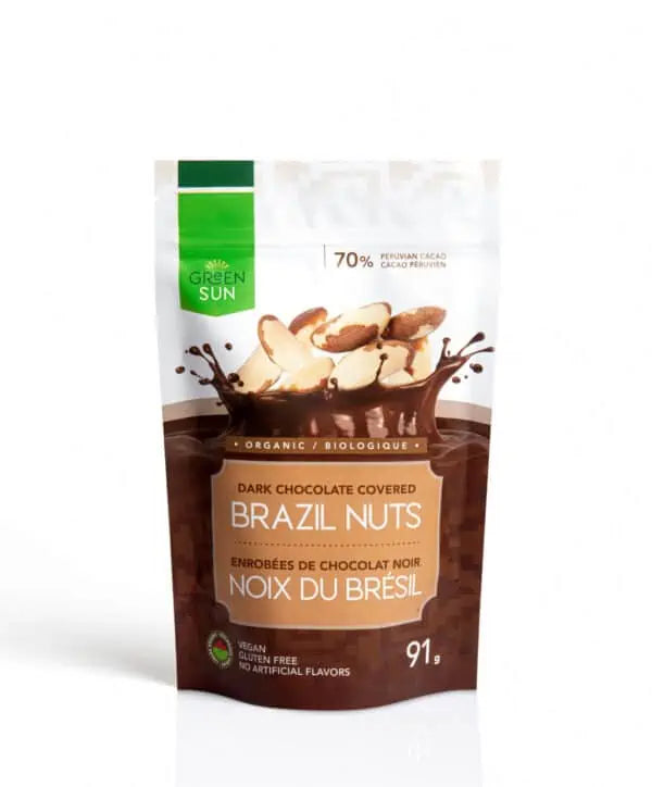Green Sun Foods - Brazil Nuts dipped in 70% Dark Chocolate (10x91g) (jit) - Pantree Food Service