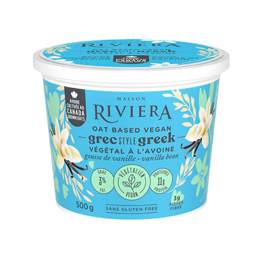 Riviera Oat Based Greek Style Vanilla Bean Yogurt (6x500g) (jit) - Pantree Food Service