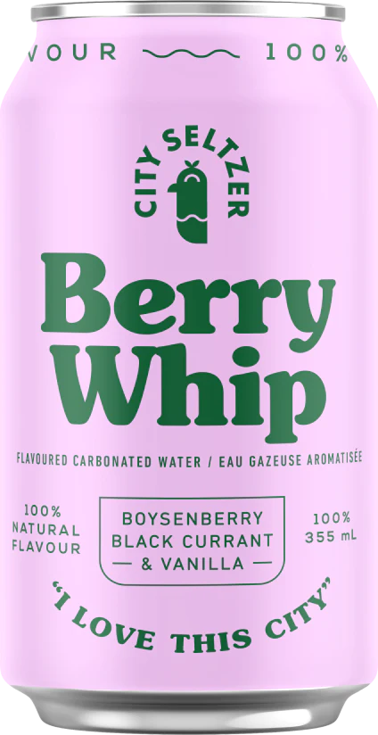 City Seltzer - Berry Whip Flavoured Carbonated Water (24x355ml) (jit) - Pantree Food Service
