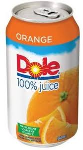 Dole 100% Orange Juice Can (12-340 mL) - Pantree Food Service