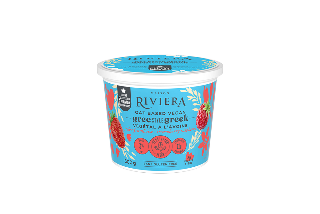 Riviera Oat Based Greek Style Strawberry Raspberry Yogurt (6x500g) (jit) - Pantree Food Service