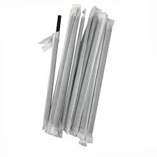 Black 8" Giant Wrapped Paper Straws (250 per Box) (jit) - Pantree Food Service