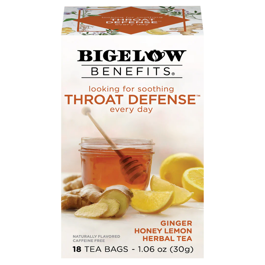 Bigelow Benefits Throat Defense Ginger Honey Lemon Tea 6 18 s jit Pantree Food Service