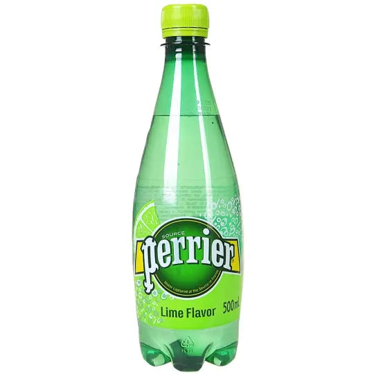 Perrier Sparkling Mineral Water (Plastic) - Lime (24x500ml) - Pantree Food Service