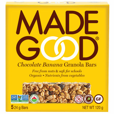 MadeGood - Chocolate Banana Granola Bars (5x24g) - Pantree Food Service