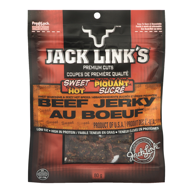 Jack Link's Beef Jerky Sweet N Hot (12-80 g) (jit) - Pantree Food Service