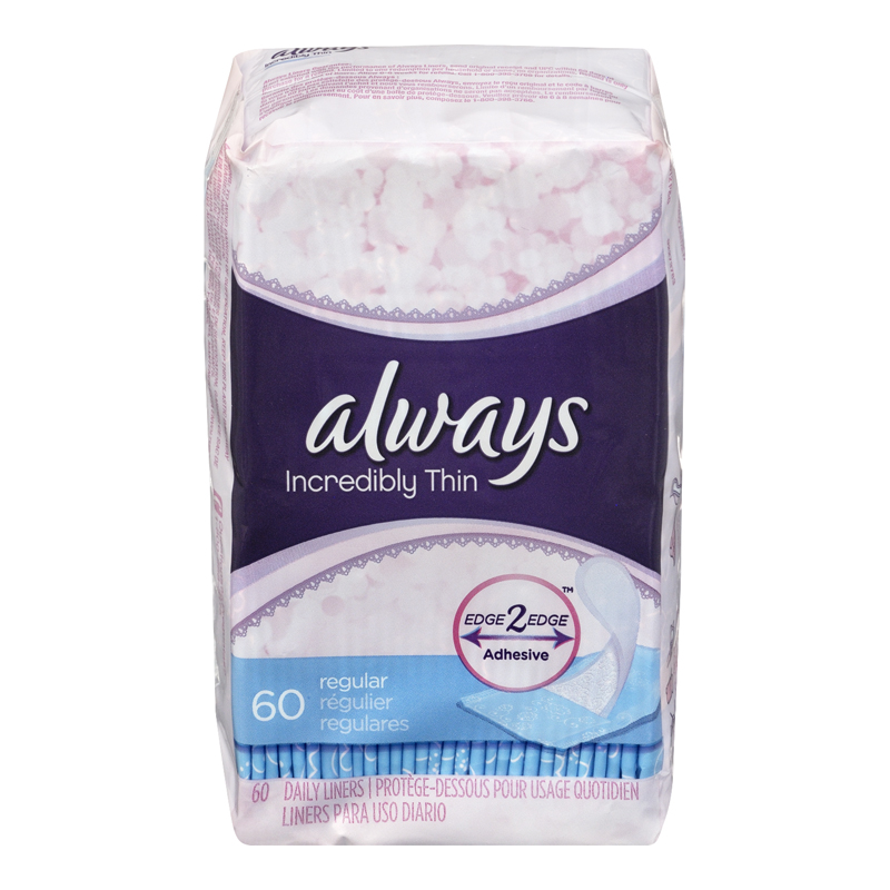 Always Thin Panty Liner Unscented (12-60 Liners) (jit) - Pantree Food Service