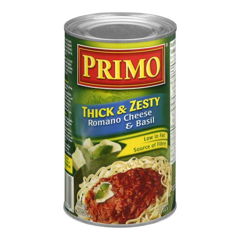 Primo Pasta Sauce Romano Cheese And Basil (12-680 mL) (jit) - Pantree Food Service