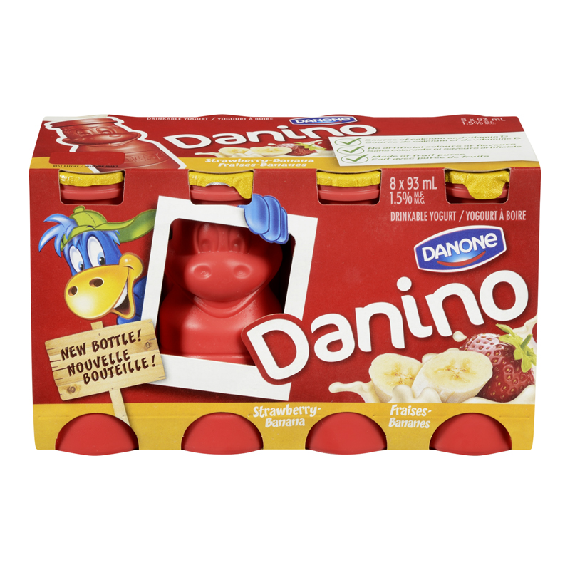Danone Danino Strawberry Banana Yogurt Drink (6-8 pk (93 mL)) (jit) - Pantree Food Service